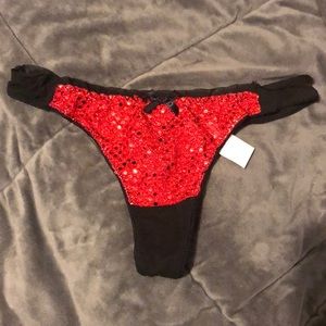 Red Sequin Thong
